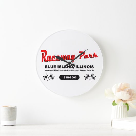 ブルーアイランド競走場公園/イリノイ州カルメット公園 ラージ壁時計 (ホーム)