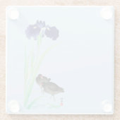 ブルーアイリスとモアヘンby大原小村 ガラスコースター (裏面)