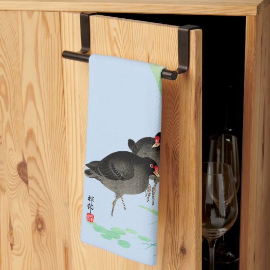 ブルーアイリスとモアヘンby大原小村 キッチンタオル (三つ折り)