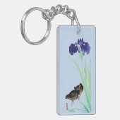 ブルーアイリスとモアヘンby大原小村 キーホルダー (正面左)