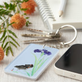 ブルーアイリスとモアヘンby大原小村 キーホルダー (正面右)