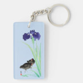 ブルーアイリスとモアヘンby大原小村 キーホルダー (裏面)