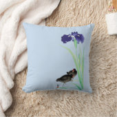 ブルーアイリスとモアヘンby大原小村 クッション (ブランケット)