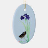 ブルーアイリスとモアヘンby大原小村 セラミックオーナメント (右)