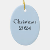 ブルーアイリスとモアヘンby大原小村 セラミックオーナメント (裏面)