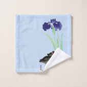 ブルーアイリスとモアヘンby大原小村 バスタオルセット (ウォッシュタオル)