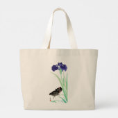 ブルーアイリスとモアヘンby大原小村 ラージトートバッグ (裏面)