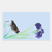 ブルーアイリスとモアヘンby大原小村 長方形シール (正面)