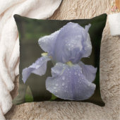 ブルーアイリスと雨滴可逆的装飾用クッション クッション (ブランケット)