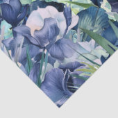 ブルーアイリスの水彩背景パターン 薄葉紙 (詳細)