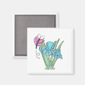 ブルーアイリスの花 マグネット (正面/裏面)