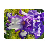 ブルーアイリスアイリスフラワーフラワーズフローラ誕生日 マグネット (横)