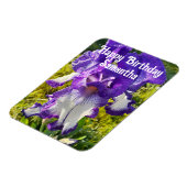 ブルーアイリスアイリスフラワーフラワーズフローラ誕生日 マグネット (左側)