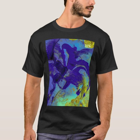 ブルーアイリスアブストラクト Tシャツ (正面)
