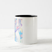 ブルーアイリスアートフローラウォーターカラーデザイン ツートーンマグカップ (中央)