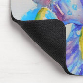 ブルーアイリスアートフローラウォーターカラーデザイン マウスパッド (コーナー)