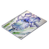 ブルーアイリスアートフローラウォーターカラーフラワーアート ノートブック (左側)