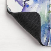 ブルーアイリスアートフローラウォーターカラーフラワーアート マウスパッド (コーナー)