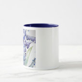 ブルーアイリスアートフローラウォーターカラーフラワーアート マグカップ (中央)
