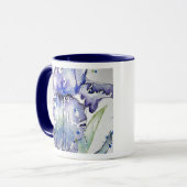 ブルーアイリスアートフローラウォーターカラーフラワーアート マグカップ (正面左)