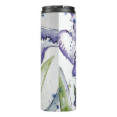 ブルーアイリスアートフローラウォーターカラーフラワー女性 タンブラー (裏面)