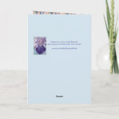 ブルーアイリスアートフローラソビューティフル誕生日カード カード (裏面)