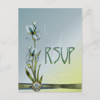 ブルーアイリスウェディングRSVP インビテーションポストカード