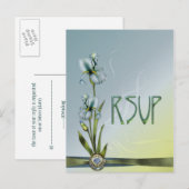 ブルーアイリスウェディングRSVP インビテーションポストカード (正面/裏面)