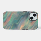 ブルーアイリスウェーブテクスチャ iPhone 15ケース (裏面横)
