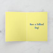 ブルーアイリスウォーターカラーフローラ花誕生日カード カード (内部)