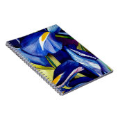 ブルーアイリスオリジナルアート水彩花 ノートブック (右側)