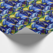 ブルーアイリスオリジナルアート水彩花 ラッピングペーパー (角)