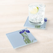 ブルーアイリスズバイオラコソン ガラスコースター (アングル)