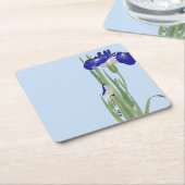 ブルーアイリスズバイオラコソン スクエアペーパーコースター (アングル)