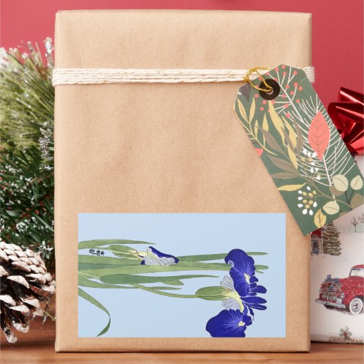 ブルーアイリスズバイオラコソン 長方形シール (クリスマス)