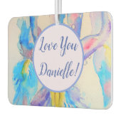 ブルーアイリスハートフローラフラワーカーエアーフレッシュナー カーエアーフレッシュナー (左)