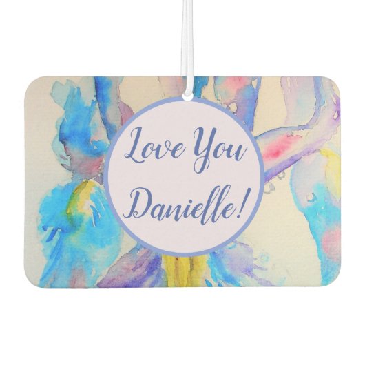 ブルーアイリスハートフローラフラワーカーエアーフレッシュナー カーエアーフレッシュナー (正面)