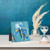 ブルーアイリスフラワーの芸術的パターン フォトプラーク (インサイチュ)