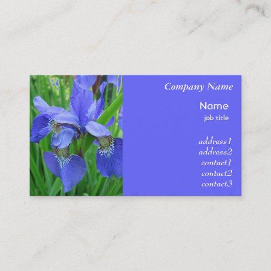 ブルーアイリスフラワーズビジネスカード 名刺 (正面)