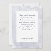 ブルーアイリスフラワーブルーモダンサンキューカード サンキューカード (裏面)