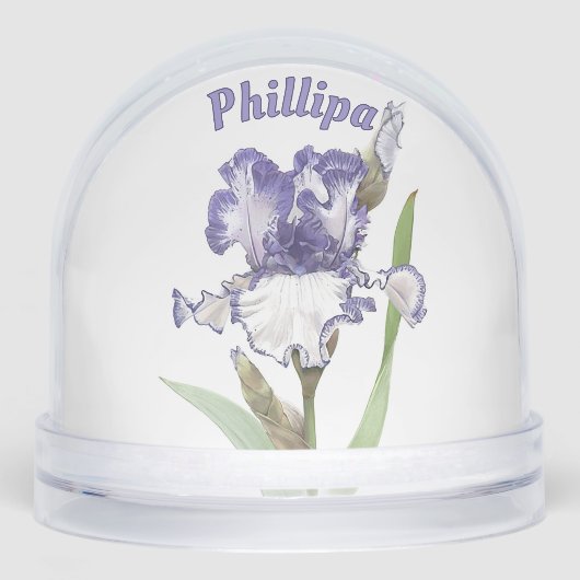 ブルーアイリスフラワーボタニカルアートパーソナライズされた (正面)