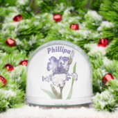 ブルーアイリスフラワーボタニカルアートパーソナライズされた (クリスマス)