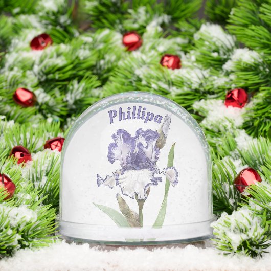 ブルーアイリスフラワーボタニカルアートパーソナライズされた (クリスマス)