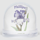 ブルーアイリスフラワーボタニカルアートパーソナライズされた (裏面)