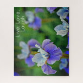 ブルーアイリスフラワーボタニカルフォトパズル ジグソーパズル (縦)