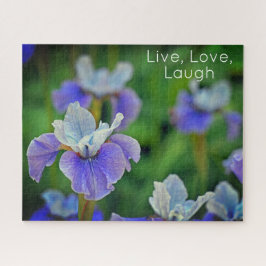 ブルーアイリスフラワーボタニカルフォトパズル ジグソーパズル