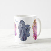 ブルーアイリスフローラアート2 パーソナライズされた コーヒーマグカップ (正面右)