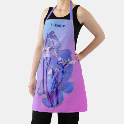 ブルーアイリスフローラアーパーソナライズされたト エプロン (インサイチュ)