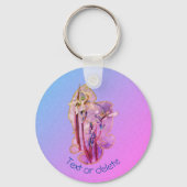 ブルーアイリスフローラアーパーソナライズされたト キーホルダー (裏面)