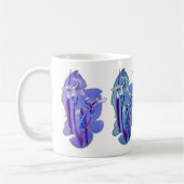 ブルーアイリスフローラアーパーソナライズされたト コーヒーマグカップ (左)